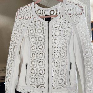 XOXO New Women's White Crocheted lace jacket (shirt)